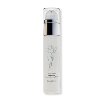 Metamorfosi Skincare Regenerating Day Cream in a 50ml airless bottle, designed to keep the cream fresh and protect its regenerating properties.