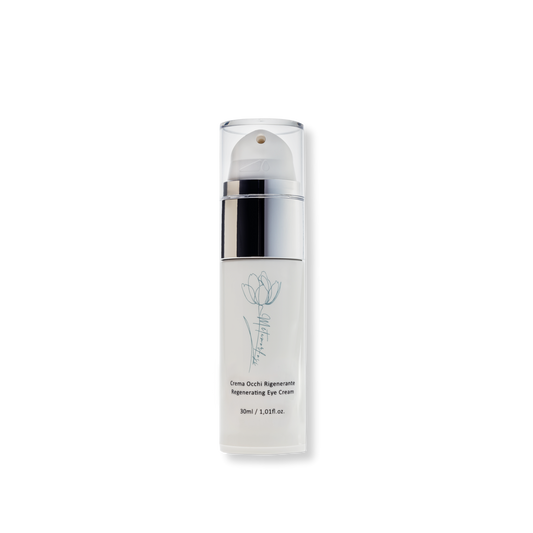 Metamorfosi Skincare Regenerating Eye Cream in a 30ml airless bottle, designed to keep the cream fresh and maintain its potent anti-aging properties.