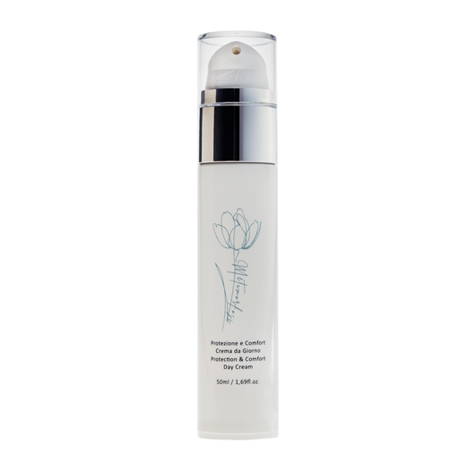Protection & Comfort Day Cream: 50ml Airless Bottle with Cold Face Cream by Metamorfosi Skincare, Made In Italy